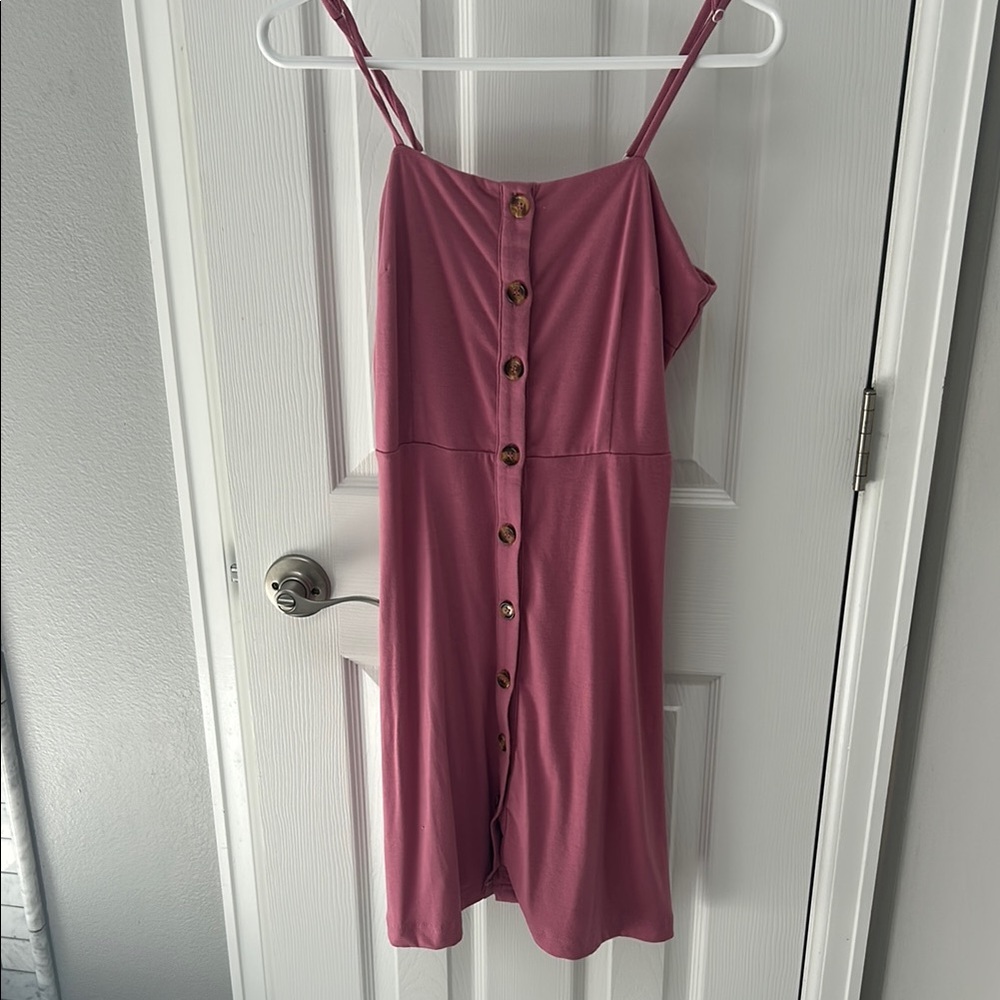 Elegant Pink Button-Down Dress